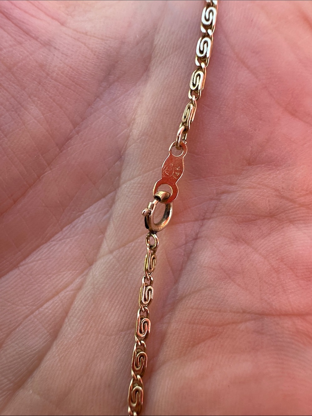 14k Gold Vintage Snail Scroll Chain - 18.25” - Picture 3 of 5